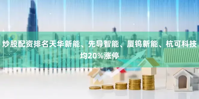 炒股配资排名天华新能、先导智能、厦钨新能、杭可科技均20%涨停